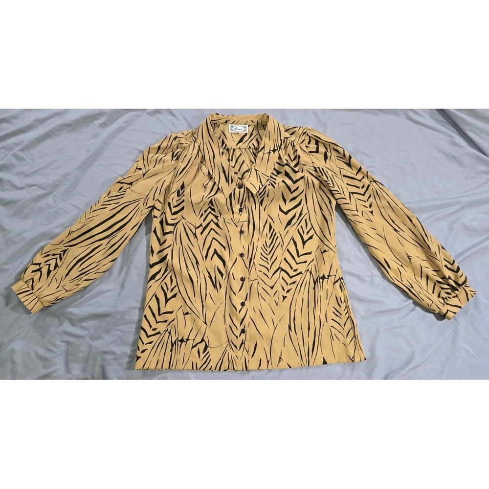 Frayne Fashions Vintage Womens Blouse Size 12/Large Tiger Stripe